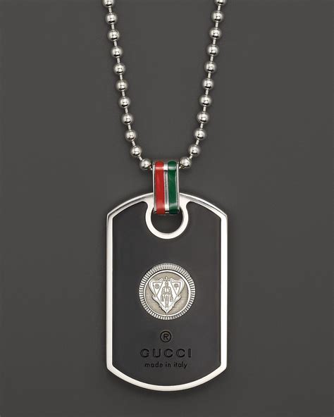 gucci silver dog tag pendant|designer gucci cat collars.